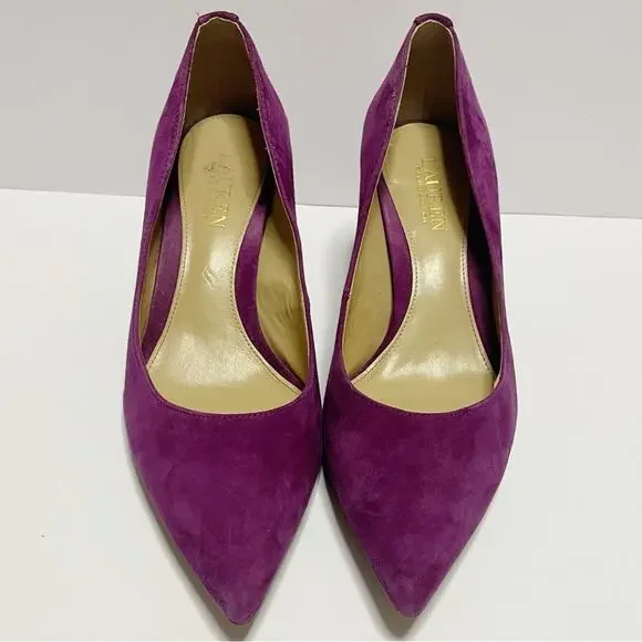Lauren Ralph Lauren Fuchsia Suede Heel - Picture 1 of 6